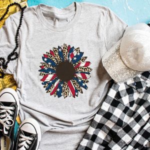 Patriotic Sunflower T-Shirt Tee DTF 4th of July USA