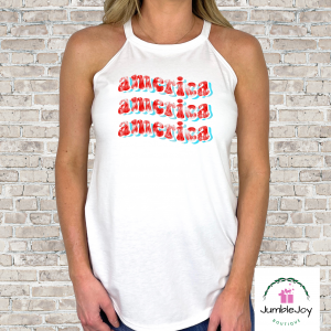 America Retro Waves T-Shirt Tee Patriotic USA 4th of July