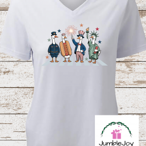 Patriotic Geese T-Shirt Tee Patriotic USA 4th of July