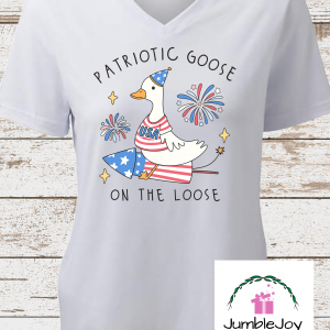 Patriotic Goose On The Loose T-Shirt Tee Patriotic USA 4th of July