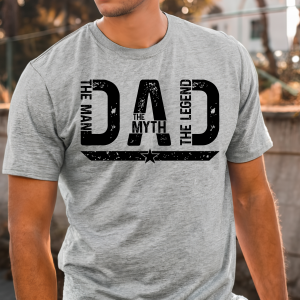 Dad The Man The Myth The Legend T-Shirt Tee Dad Father's Day BLACK design