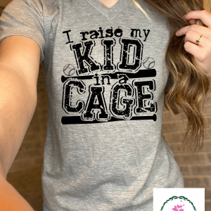 I Raise My Kid in a Cage T-Shirt Tee Baseball Softball