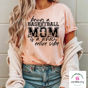 Being a Sports Mom Is A Whole Entire Vibe T-Shirt Tee Choose Basketball or Volleyball