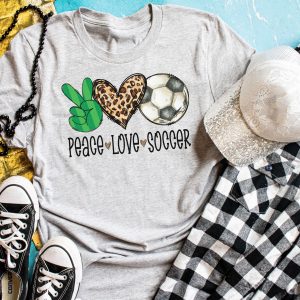 Peace Love Soccer T-Shirt Tee DTF