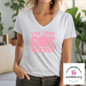 Volleyball You Just Got Served T-Shirt Tee pink