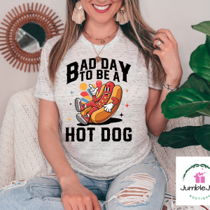 Bad Day to be a Hot Dog T-Shirt Tee Patriotic USA 4th of July