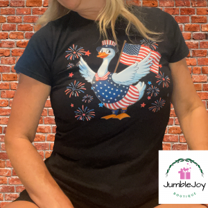 Patriotic Goose T-Shirt Tee DTF 4th of July USA
