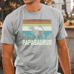 Papasaurus T-Shirt Tee Dad Father's Day Dinosaur