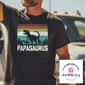Papasaurus DTF T-Shirt Tee Dad Father's Day Dinosaur