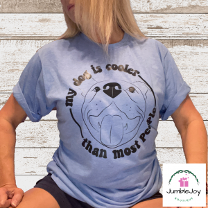 My Dog Is Cooler Than Most People screen print T-Shirt Tee
