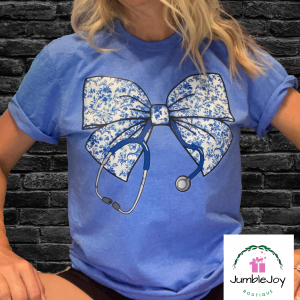 Nurse Doctor Medical Field bow with stethoscope T-Shirt Tee DTF