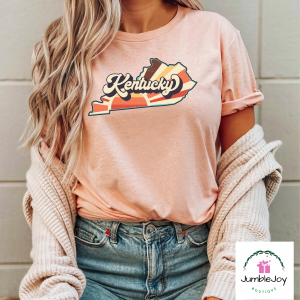 Kentucky State Outline Sunrise Sunset T-Shirt Tee