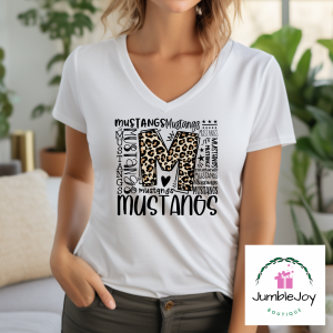 Mustangs Leopard M T-Shirt Tee Raglan Tank
