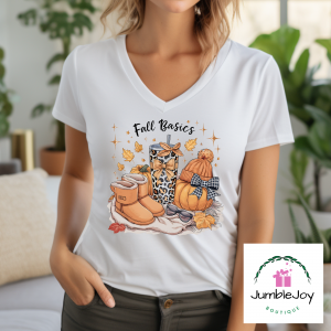 Fall Basics T-Shirt Tee Coffee Boots Pumpkins
