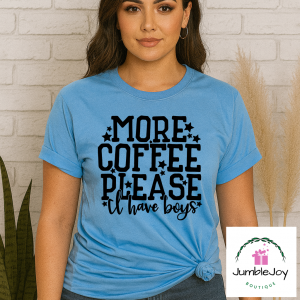 More Coffee Please I Have Boys T-Shirt Tee Raglan