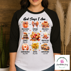 God Says I am... T-Shirt Tee Raglan Tank Fall Halloween