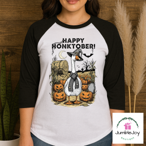 Happy Honktober T-Shirt Tee Raglan Halloween Goose
