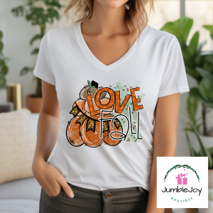 Love Fall Pumpkins T-Shirt Tee Raglan