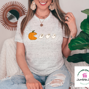 Pac-Man Pumpkin & Ghosts T-Shirt Tee Fall