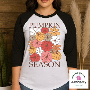 Pumpkin Season T-Shirt Tee Raglan Tank Fall Halloween Floral