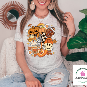 Fall Favorites T-Shirt Tee Pumpkin Halloween Football Coffee