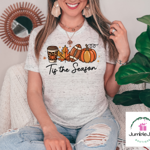 Tis the Season Football Pumpkin Coffee Fall T-Shirt Tee