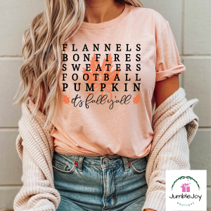 It's Fall Y'all Word Search T-Shirt Tee