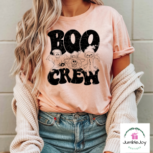 Boo Crew T-Shirt Tee Raglan Halloween