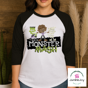He Did The Monster Mash T-Shirt Tee Raglan Halloween