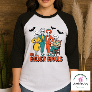 Golden Ghouls T-Shirt Tee Raglan Halloween