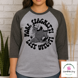More Spaghetti Less Upsetti T-Shirt Tee Raglan Dog