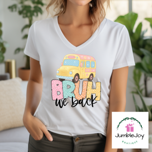 Teacher Bruh We Back School Bus T-Shirt Tee Raglan Bus Driver
