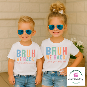 Bruh We Back Custom School Name T-Shirt Youth