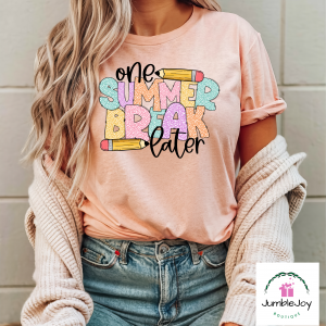 One Summer Break Later T-Shirt Tee Raglan teacher