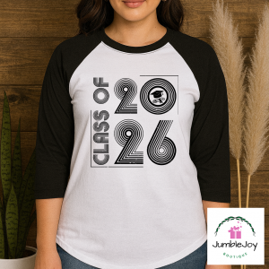 Class of 2026 Senior T-Shirt Tee Raglan Retro