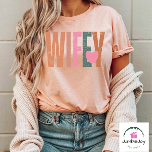 Wifey T-Shirt Tee Raglan Heart