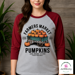 Farmers Market Pumpkins Raglan or Sweatshirt Fall Halloween