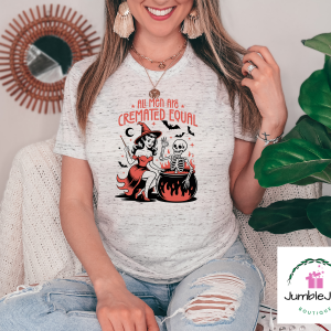 All Men Are Cremated Equal T-Shirt Tee Raglan Halloween