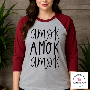 Amok Amok Amok - Sweatshirt Raglan T-Shirt Tee Halloween Hocus Pocus
