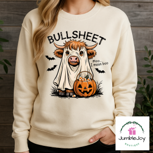 Bullsheet Trick or Treat Cow Tee Raglan Sweatshirt Fall