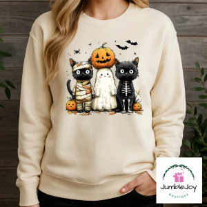 Cats in Costume - Sweatshirt Raglan T-Shirt Tee Halloween