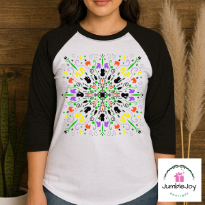 Hocus Pocus Mandala - Sweatshirt Raglan T-Shirt Tee Halloween
