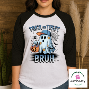 Trick or Treat Bruh - Sweatshirt Raglan T-Shirt Tee