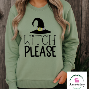 Witch Please - Sweatshirt Raglan T-Shirt Tee Halloween