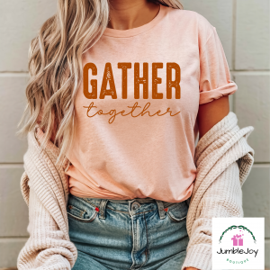 Gather Together - Sweatshirt Raglan T-Shirt Tee Thanksgiving