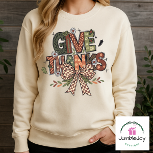 Give Thanks - Sweatshirt Raglan T-Shirt Tee Thanksgiving