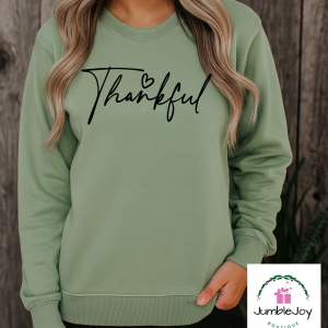 Thankful - Sweatshirt Raglan T-Shirt Tee Thanksgiving black