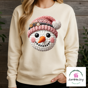 Snowman Faux Yarn Sweatshirt Raglan T-Shirt Tee